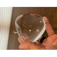 STUNNING VTG STEUBEN Life Size Crystal Apple Paperweight SIGNED 3.75"H