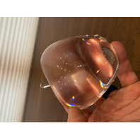 STUNNING VTG STEUBEN Life Size Crystal Apple Paperweight SIGNED 3.75"H