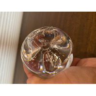STUNNING VTG STEUBEN Life Size Crystal Apple Paperweight SIGNED 3.75"H