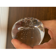 STUNNING VTG STEUBEN Life Size Crystal Apple Paperweight SIGNED 3.75"H