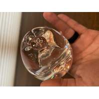STUNNING VTG STEUBEN Life Size Crystal Apple Paperweight SIGNED 3.75"H