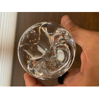 STUNNING VTG STEUBEN Life Size Crystal Apple Paperweight SIGNED 3.75"H