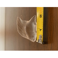 GORGEOUS SmallLALIQUE Crystal Frosted Clear Fish Paperweight 2"L FRANCE