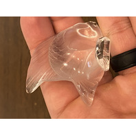 GORGEOUS SmallLALIQUE Crystal Frosted Clear Fish Paperweight 2"L FRANCE