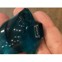 GORGEOUS Small LALIQUE Crystal Turquoise Fish Paperweight 2"L FRANCE