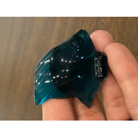 GORGEOUS Small LALIQUE Crystal Turquoise Fish Paperweight 2"L FRANCE