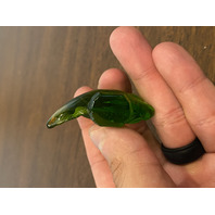 GORGEOUS Small LALIQUE Crystal Green/Yellow Fish Paperweight 2"L FRANCE