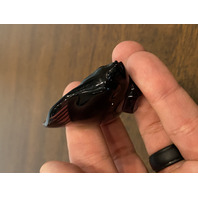 GORGEOUS Small LALIQUE Crystal Dark Purple Fish Paperweight 2"L FRANCE, SIGNED