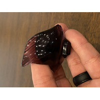 GORGEOUS Small LALIQUE Crystal Dark Purple Fish Paperweight 2"L FRANCE, SIGNED