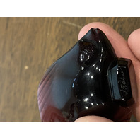 GORGEOUS Small LALIQUE Crystal Dark Purple Fish Paperweight 2"L FRANCE, SIGNED