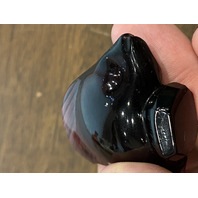 GORGEOUS Small LALIQUE Crystal Dark Purple Fish Paperweight 2"L FRANCE, SIGNED
