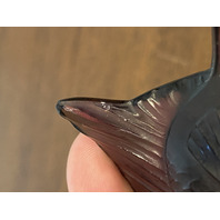GORGEOUS Small LALIQUE Crystal Dark Purple Fish Paperweight 2"L FRANCE, SIGNED