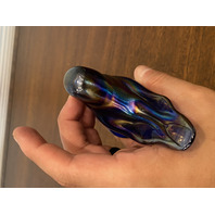 VTG LEO WARD 1990 Cobalt Blue Iridescent Bluebird Of Happiness Paperweight 4"L