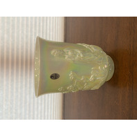 STUNNING VTG FENTON Sea Green Iridescent Empress Art Glass Vase W/LABEL 7.75"H