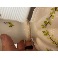 BEAUTIFUL VTG FENTON Silver Crest Floral HAND PAINTED Melon Vase 8.5"H