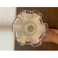 BEAUTIFUL VTG FENTON Silver Crest Floral HAND PAINTED Melon Vase 8.5"H