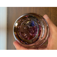 BEAUTIFUL VTG MURANO FLAVIO POLI Multicolored Sommerso Faceted Vase 5.5"H ITALY