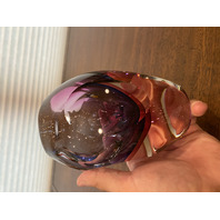 BEAUTIFUL VTG MURANO FLAVIO POLI Multicolored Sommerso Faceted Vase 5.5"H ITALY