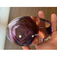 BEAUTIFUL VTG MURANO FLAVIO POLI Multicolored Sommerso Faceted Vase 5.5"H ITALY
