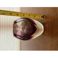 BEAUTIFUL VTG MURANO FLAVIO POLI Multicolored Sommerso Faceted Vase 5.5"H ITALY