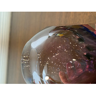 BEAUTIFUL VTG MURANO FLAVIO POLI Multicolored Sommerso Faceted Vase 5.5"H ITALY