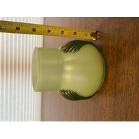STUNNING ART NOUVEAU Kralik Green Tri Claw Art Glass Vase 4.75"H