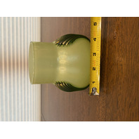 STUNNING ART NOUVEAU Kralik Green Tri Claw Art Glass Vase 4.75"H