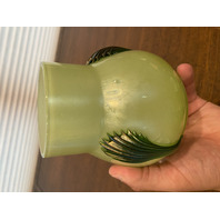 STUNNING ART NOUVEAU Kralik Green Tri Claw Art Glass Vase 4.75"H