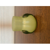 STUNNING ART NOUVEAU Kralik Green Tri Claw Art Glass Vase 4.75"H