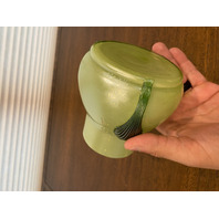 STUNNING ART NOUVEAU Kralik Green Tri Claw Art Glass Vase 4.75"H