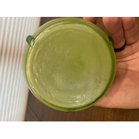 STUNNING ART NOUVEAU Kralik Green Tri Claw Art Glass Vase 4.75"H