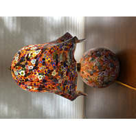 STUNNING VTG MURANO Multicolored MILLEFIORI Electric Table Lamp 13.5"H ITALY