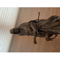 VTG HEAVY BRONZE FREDERIC REMINGTON MOUNTAIN MAN Sculpture SIGNED 11"H DAMAGED