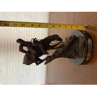 VTG HEAVY BRONZE FREDERIC REMINGTON MOUNTAIN MAN Sculpture SIGNED 11"H DAMAGED