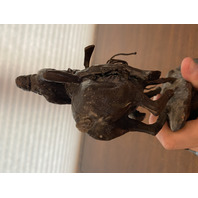 VTG HEAVY BRONZE FREDERIC REMINGTON MOUNTAIN MAN Sculpture SIGNED 11"H DAMAGED