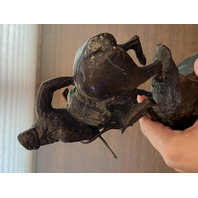 VTG HEAVY BRONZE FREDERIC REMINGTON MOUNTAIN MAN Sculpture SIGNED 11"H DAMAGED