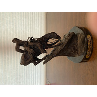 VTG HEAVY BRONZE FREDERIC REMINGTON MOUNTAIN MAN Sculpture SIGNED 11"H DAMAGED