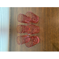 BEAUTIFUL SET(6) VTG Cranberry Inverted Thumbprint Glass Tumblers 3 7/8"H