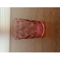 BEAUTIFUL SET(6) VTG Cranberry Inverted Thumbprint Glass Tumblers 3 7/8"H