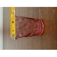 BEAUTIFUL SET(6) VTG Cranberry Inverted Thumbprint Glass Tumblers 3 7/8"H