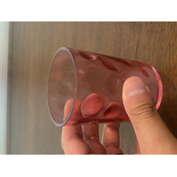 BEAUTIFUL SET(6) VTG Cranberry Inverted Thumbprint Glass Tumblers 3 7/8"H
