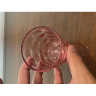 BEAUTIFUL SET(6) VTG Cranberry Inverted Thumbprint Glass Tumblers 3 7/8"H