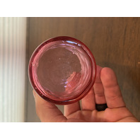 BEAUTIFUL SET(6) VTG Cranberry Inverted Thumbprint Glass Tumblers 3 7/8"H