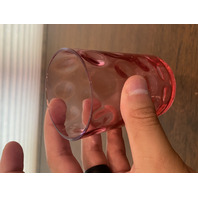 BEAUTIFUL SET(6) VTG Cranberry Inverted Thumbprint Glass Tumblers 3 7/8"H