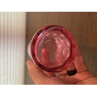 BEAUTIFUL SET(6) VTG Cranberry Inverted Thumbprint Glass Tumblers 3 7/8"H