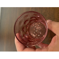 BEAUTIFUL SET(6) VTG Cranberry Inverted Thumbprint Glass Tumblers 3 7/8"H