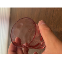 BEAUTIFUL SET(6) VTG Cranberry Inverted Thumbprint Glass Tumblers 3 7/8"H