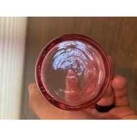 BEAUTIFUL SET(6) VTG Cranberry Inverted Thumbprint Glass Tumblers 3 7/8"H