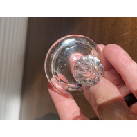 STUNNING VTG Cut Crystal PINWHEEL Pattern Mustard/Condiment Jar W/Lid 4.5"H
