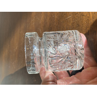 STUNNING VTG Cut Crystal PINWHEEL Pattern Mustard/Condiment Jar W/Lid 4.5"H